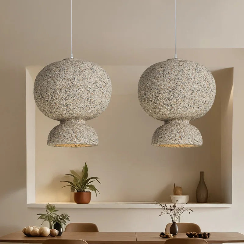 Wabi-sabi Resin Chandeliers For Restaurant Decor Japanese Personality Design E27 LED Bulb Pendant Light for Living Room