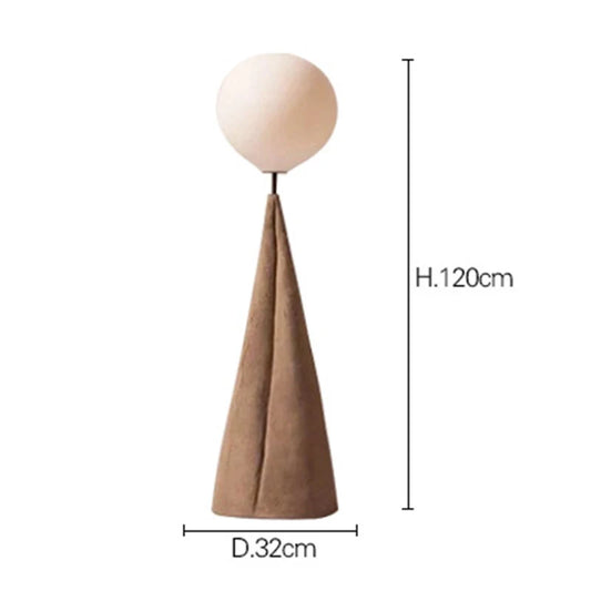 Nordic Minimalist Resin Art LED Floor Lamp with Frosted Glass Sphere Shade for Living Room Scandinavian Decor Standing  Fixture