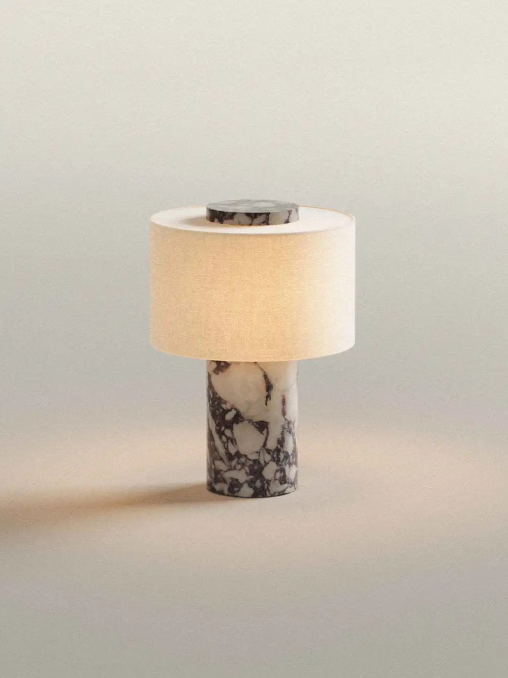 Modern Design Marble Table Lamp for Living Room Home Decor Natural Stone Luxury Bedside Desk Lamp with Fabric Lampshade E27 Bulb