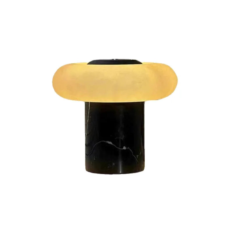 Natural Spanish Marble Table Lamp - Elegant High-End Lighting Design for Home Decoration Bedroom LED Bulb 25X21CM