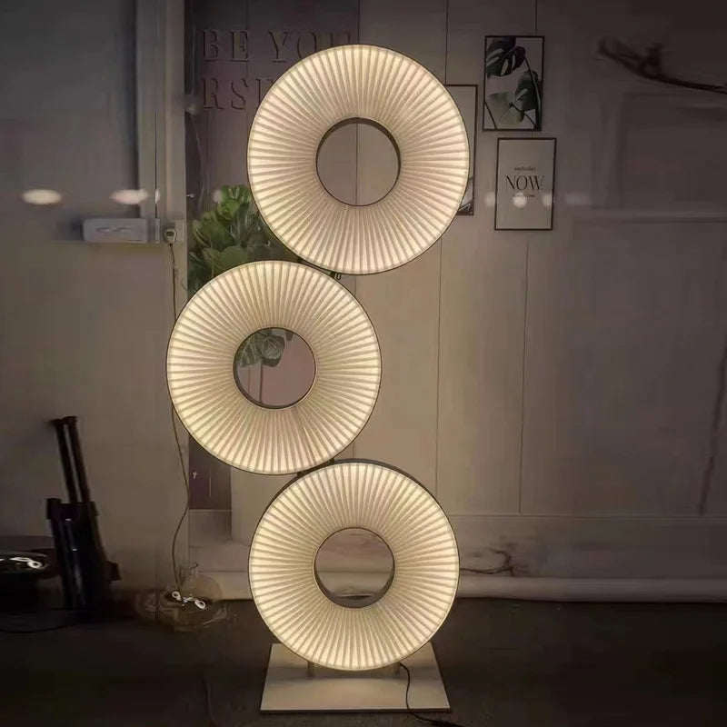 Modern Minimalist Art Circle Living Room Decor Floor Lamp Warm White Dimming LED Light Shadow Atmosphere Acrylic Indoor Fixture