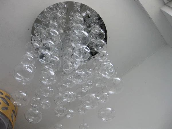 Murano Due concave point Bubble Glass pendant light fixture Flat ball Suspension LED dropLamp modern living room lamps Luminaria