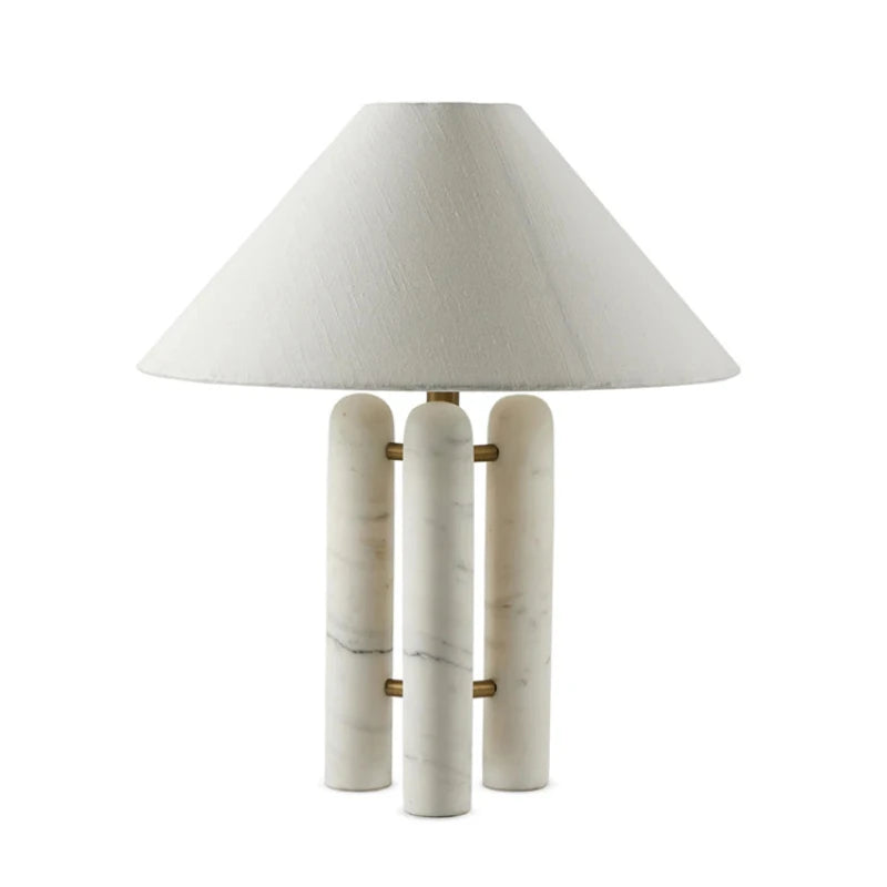 Nordic Marble Table Lamp For Living Room Home Decor Modern Minimalist Designer E27 Led Bulb Desk Lamp With Fabric Lampshade