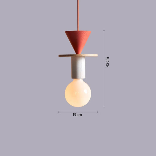 Modern Solid Wood Pendant Lamp LED E27 Customizable Color Design for Dining Table Bedside Study Room Indoor Hanging Lighting