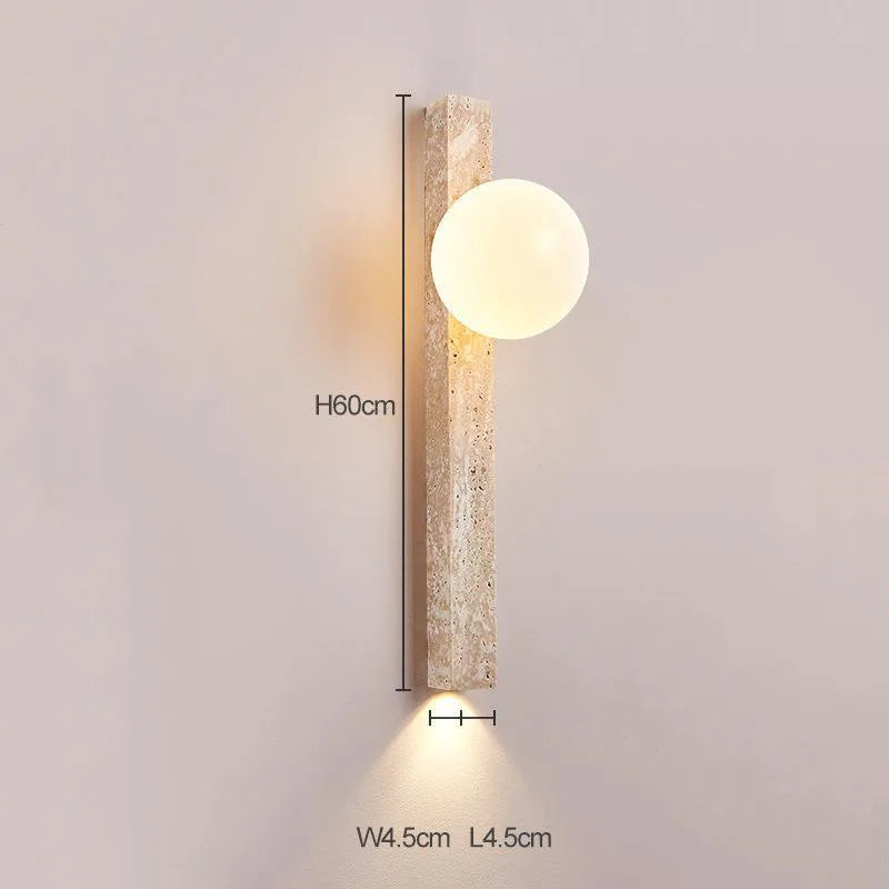 Vintage Artistic Natural Stone Wall Lamp LED E27 Sconce Lighting for Staircase Bedroom Living Room Indoor Home Decor