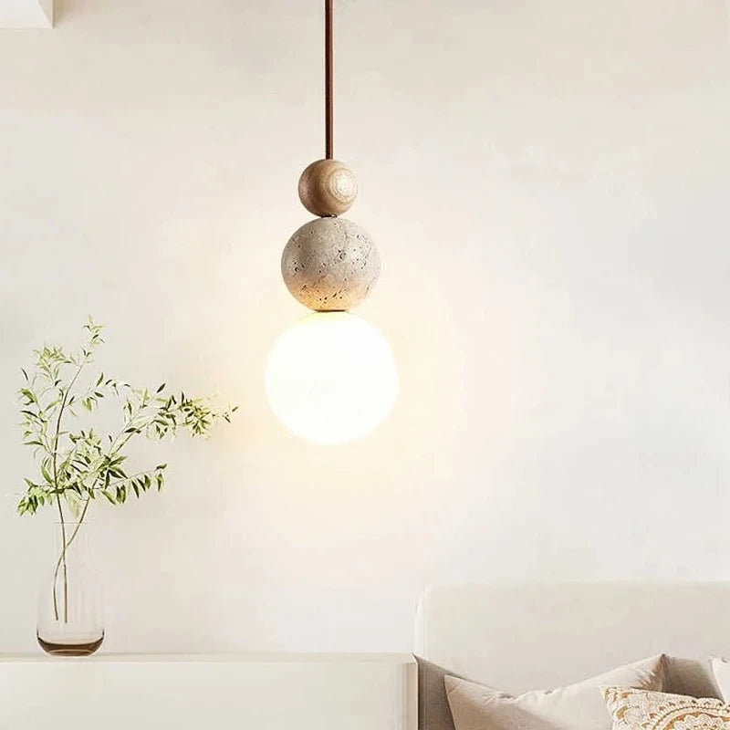 LED Single-headed Stone Chandelier Restaurant Bar Corridor Bedroom Bedside Decorative Lighting Lamps