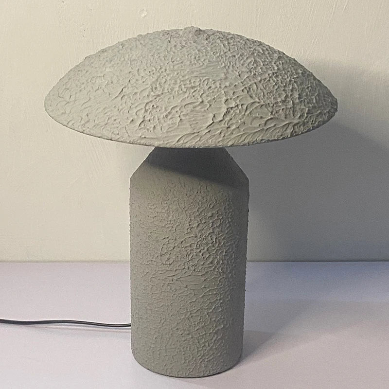Japanese Wabi-Sabi Table Lamp for Living Room Home Decor Waterproof 18watt LED Bulb Iron Desk Lamp AC 110-240V Creased Cement