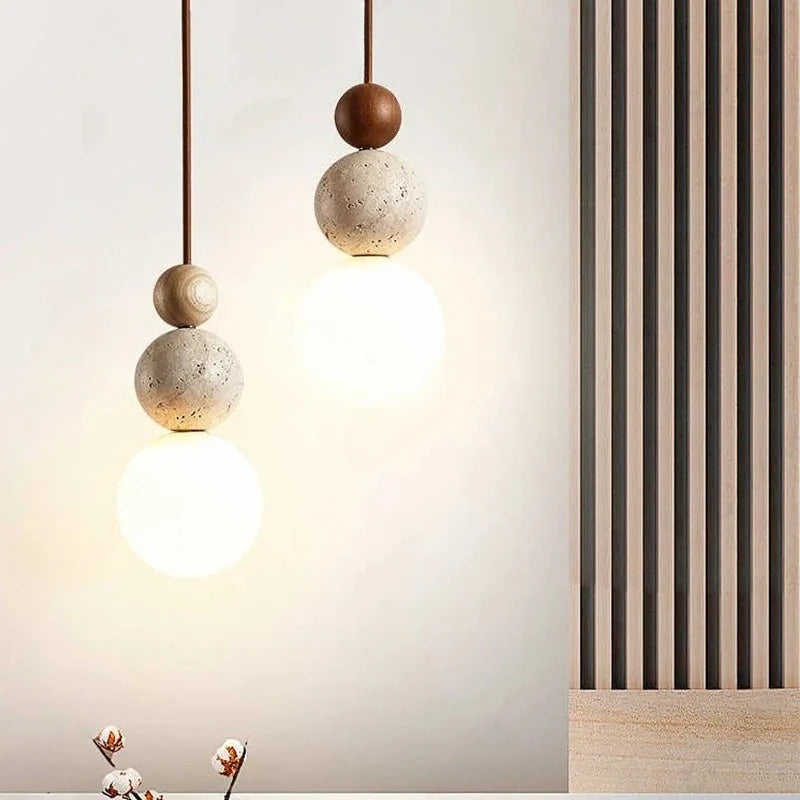 LED Single-headed Stone Chandelier Restaurant Bar Corridor Bedroom Bedside Decorative Lighting Lamps