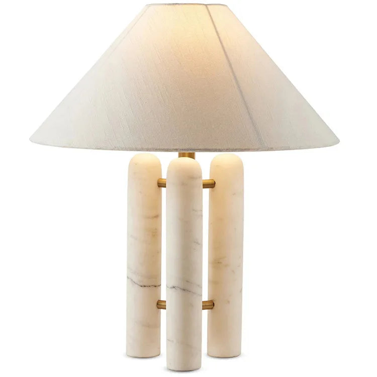 Nordic Marble Table Lamp For Living Room Home Decor Modern Minimalist Designer E27 Led Bulb Desk Lamp With Fabric Lampshade