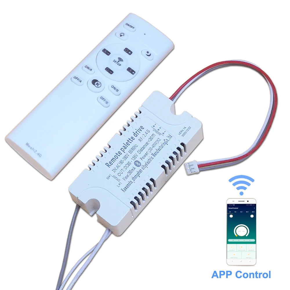 2.4G RF & APP Bluetooth LED Driver | Dimmable & Color-Adjustable Transformer for Ceiling Lamps AC220V