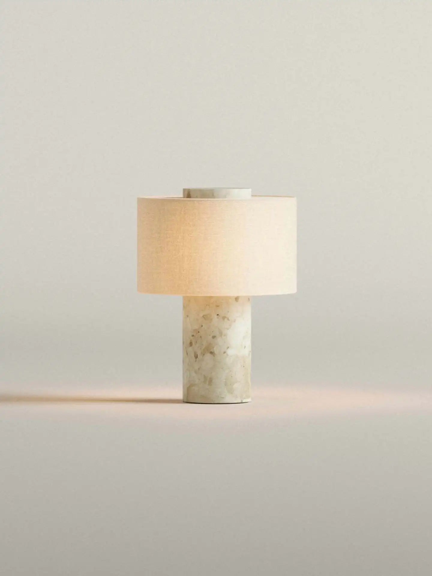 Modern Design Marble Table Lamp for Living Room Home Decor Natural Stone Luxury Bedside Desk Lamp with Fabric Lampshade E27 Bulb