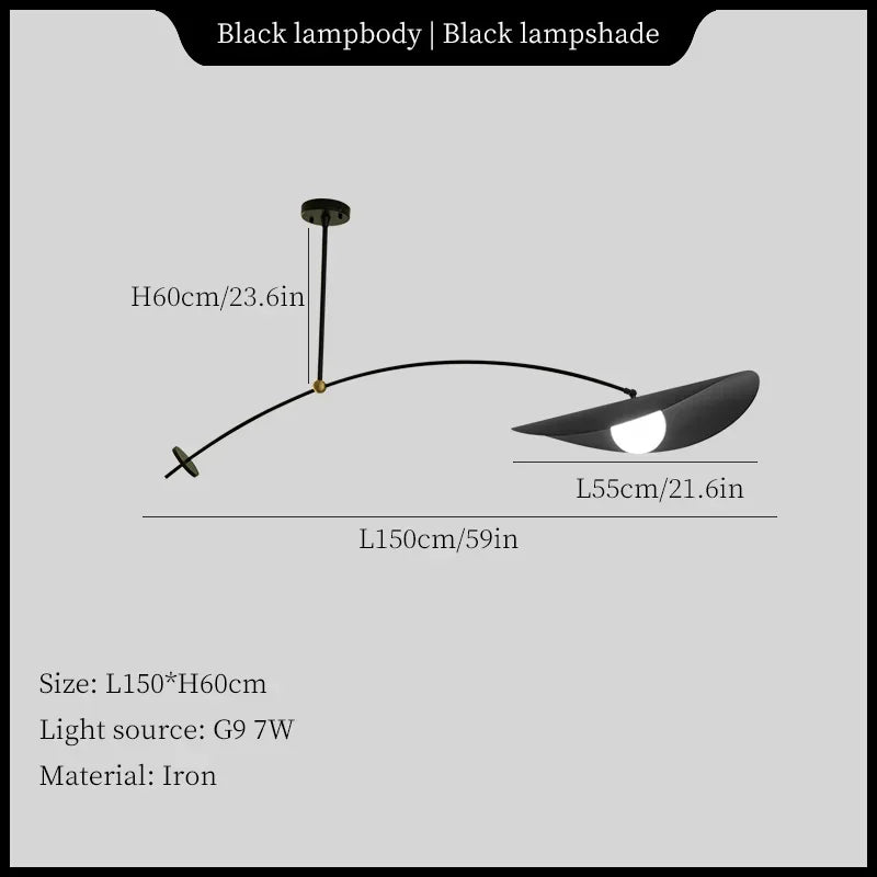 Retro Lotus Leaf Simple Ceiling Chandelier for Living Dining Room Office Desks Coffee Bar Lamp Black Home Decor Light Fixture