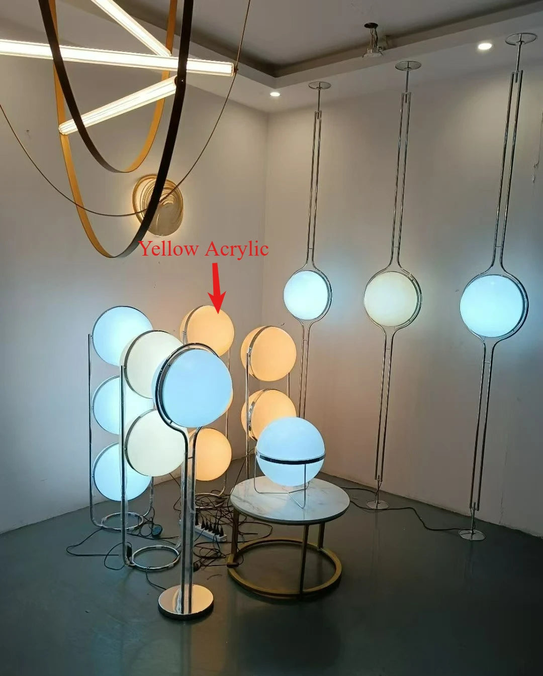 Modern Chrome Acrylic Globe Floor Lamp | Space Age Standing Light for Living Room & Bedroom