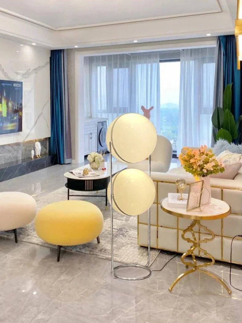 Modern Chrome Acrylic Globe Floor Lamp | Space Age Standing Light for Living Room & Bedroom