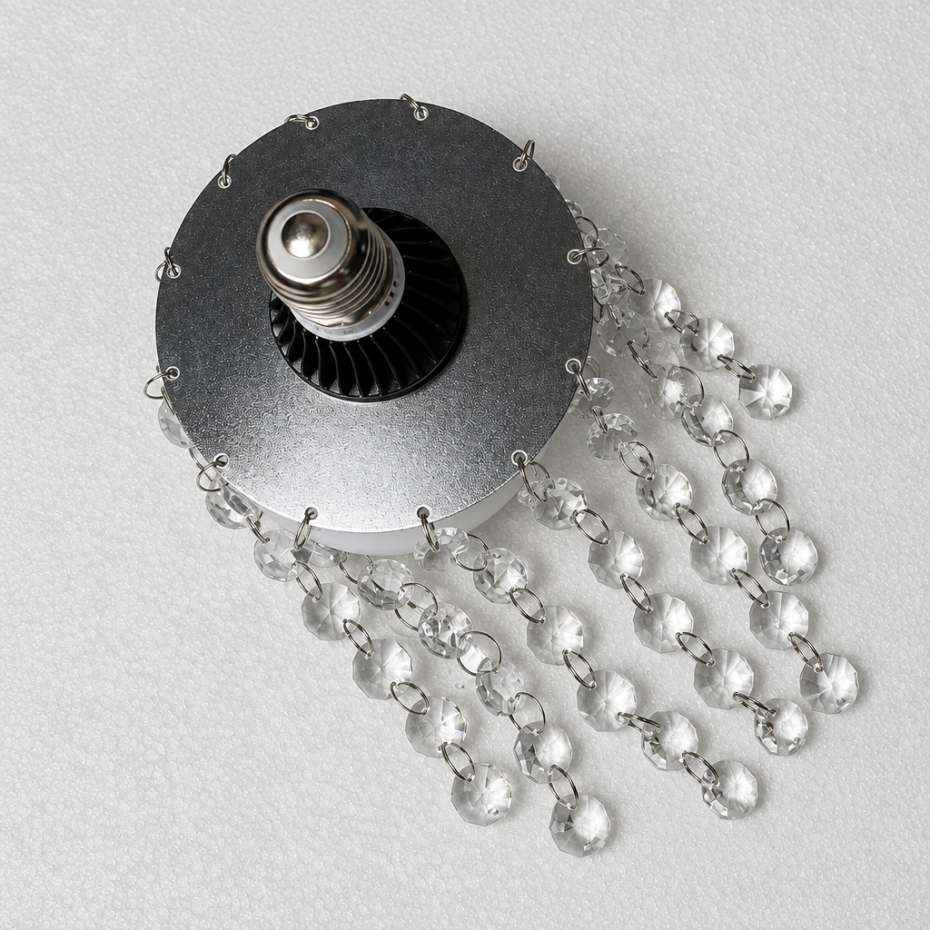 E27 screw base and dark plate of crystal chandelier bulb