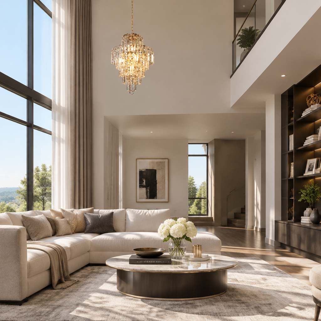 Glass crystall chandeliers for modern living room