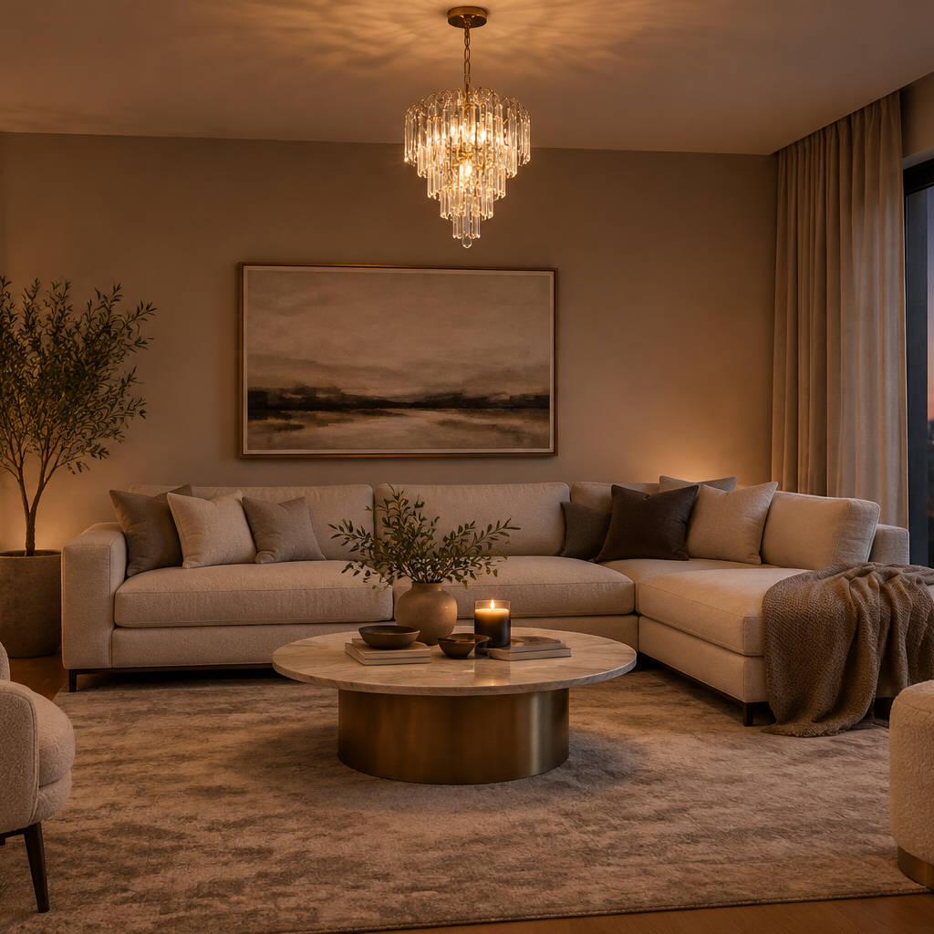 warm white light crystal chandeliers for living room