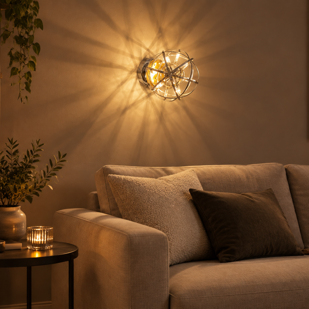 Raimond Ball Wall Lamp on the wall at living room