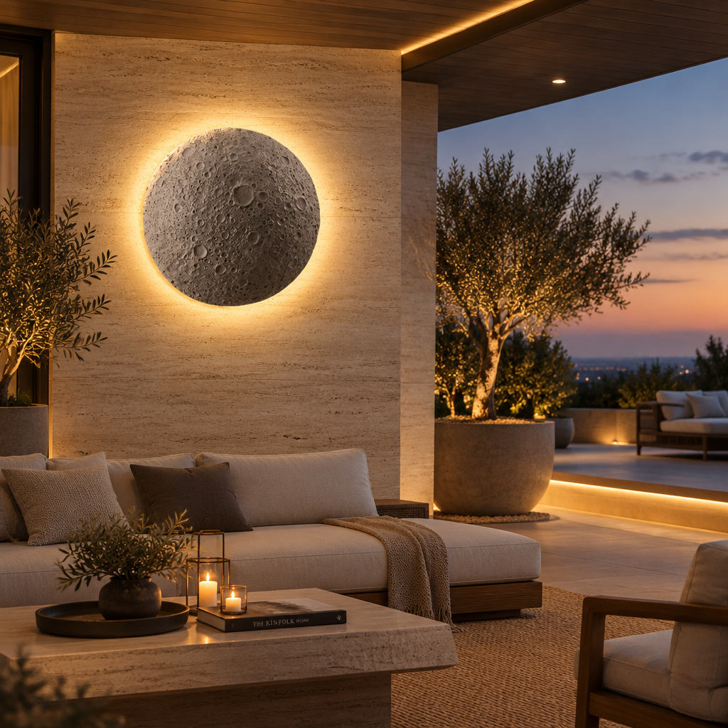 Outdoor Waterproof Moon Wall Lamp for Courtyard and Terrace Scenarios