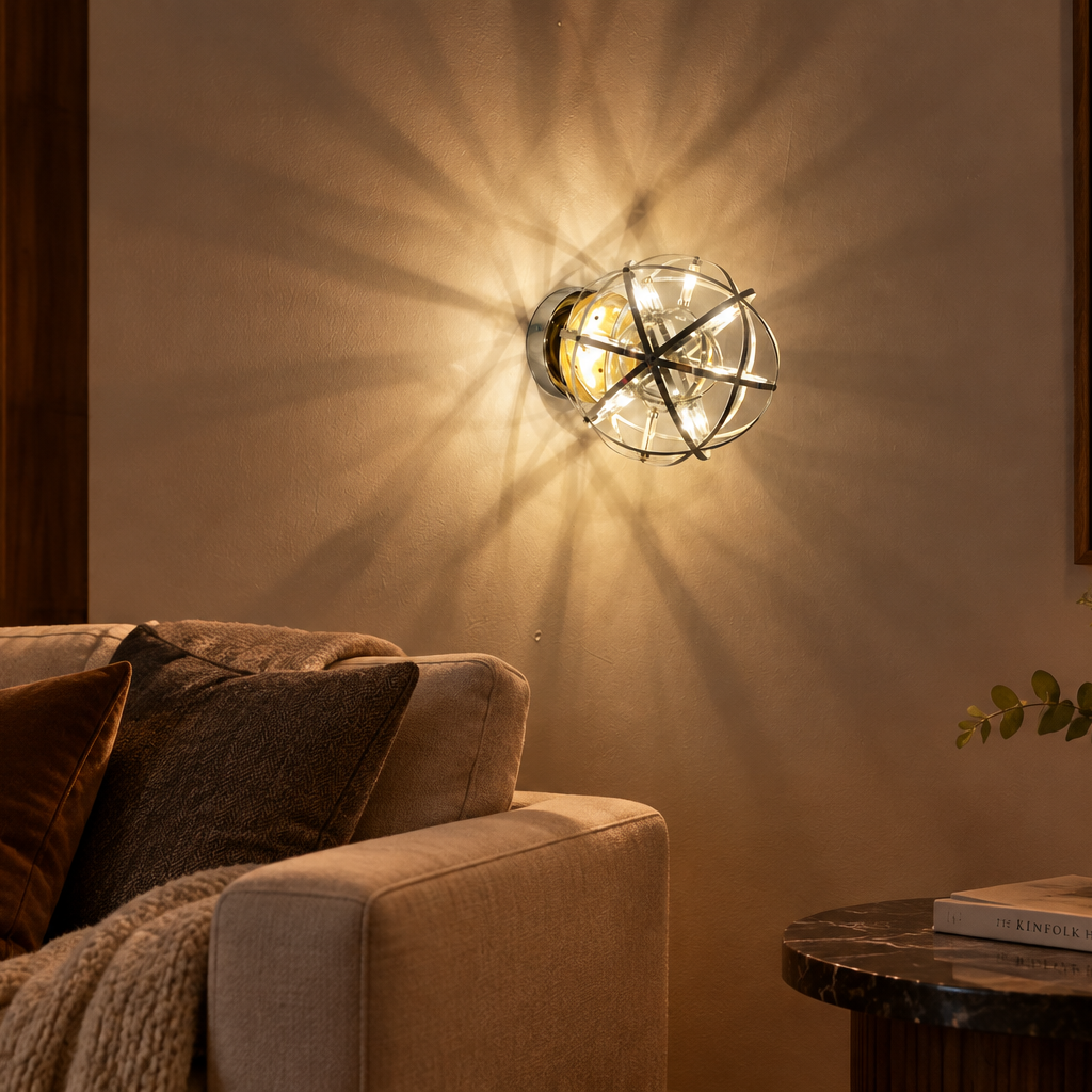Spark Raimond ball wall lamp at living room