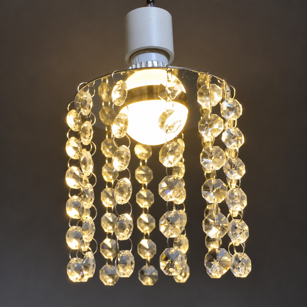 Warm light sparkling through clear crystal strands
