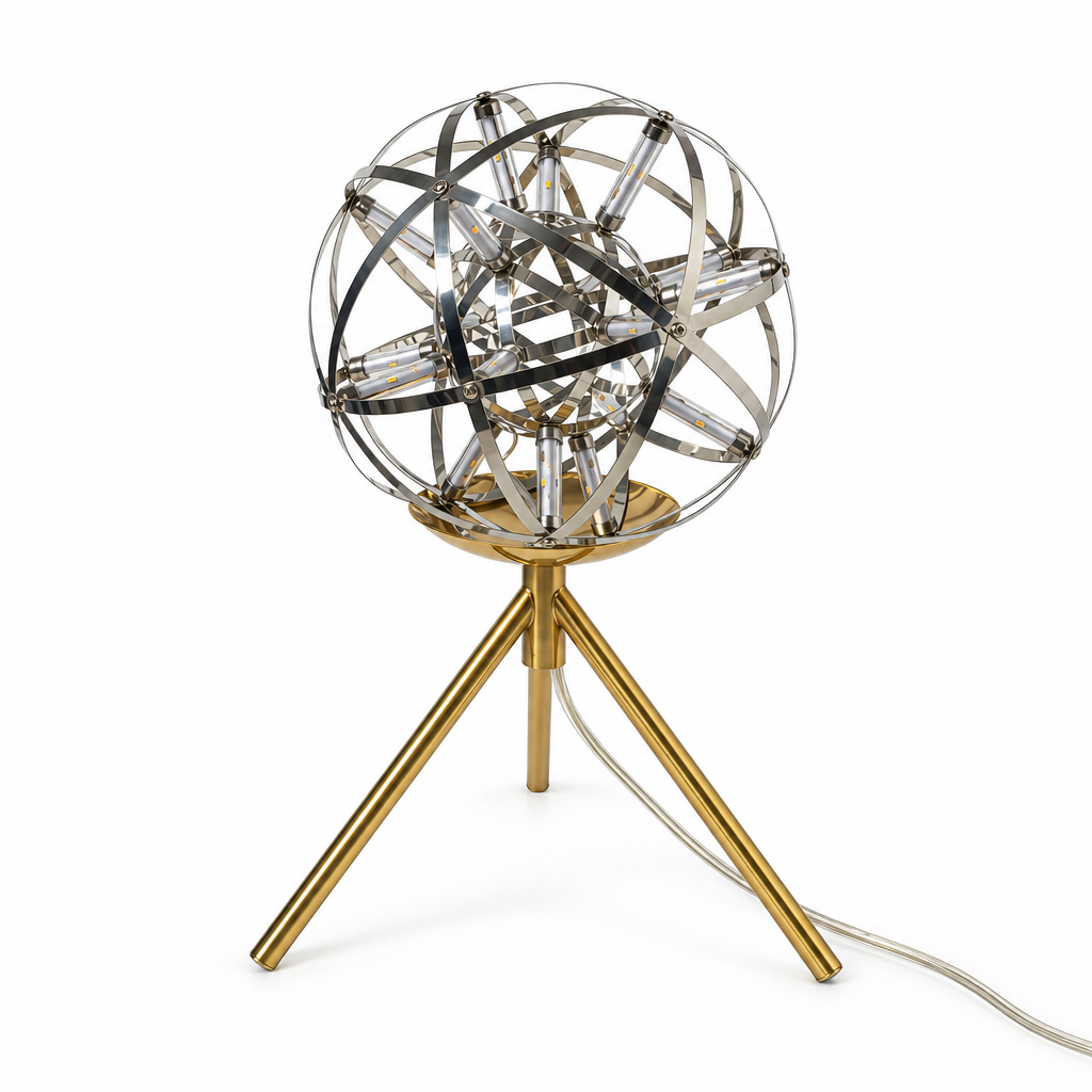 Raimond Ball Desk Lamp unlit side view on white background