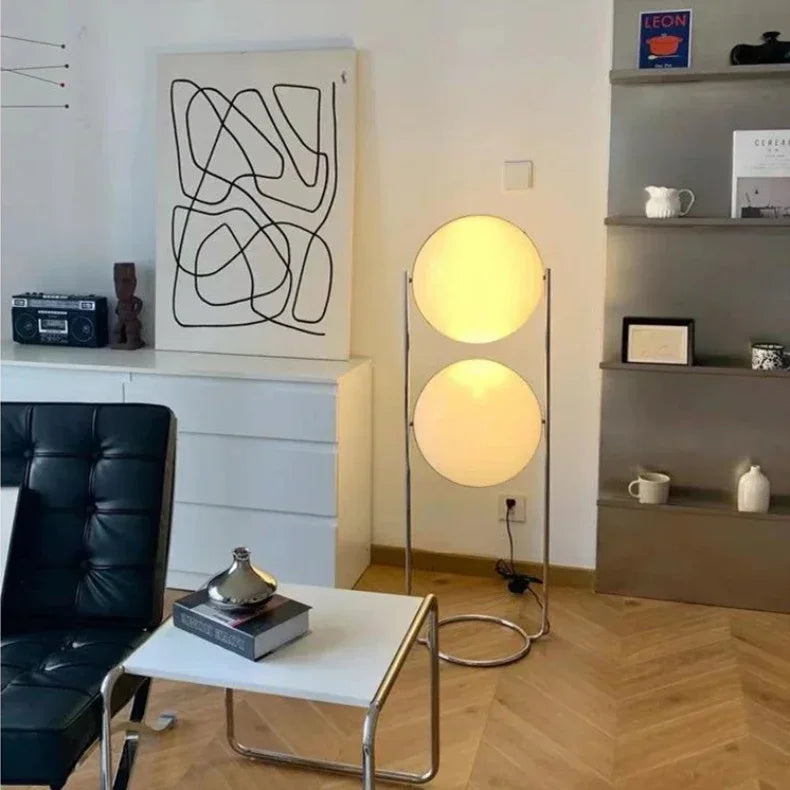 Modern Chrome Acrylic Globe Floor Lamp | Space Age Standing Light for Living Room & Bedroom